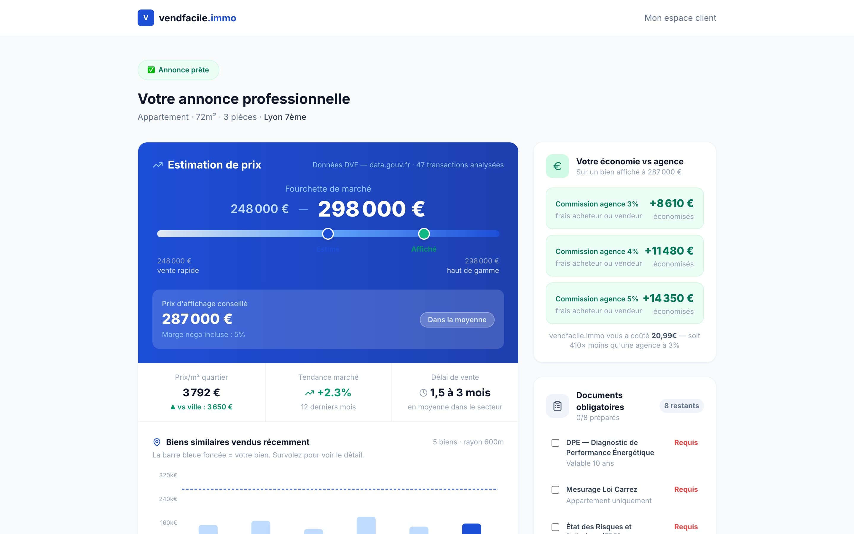 Aperçu du rapport d'estimation clovio.immo